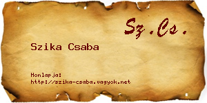 Szika Csaba névjegykártya