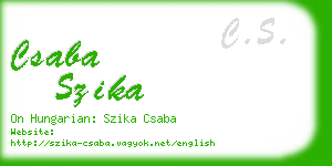 csaba szika business card